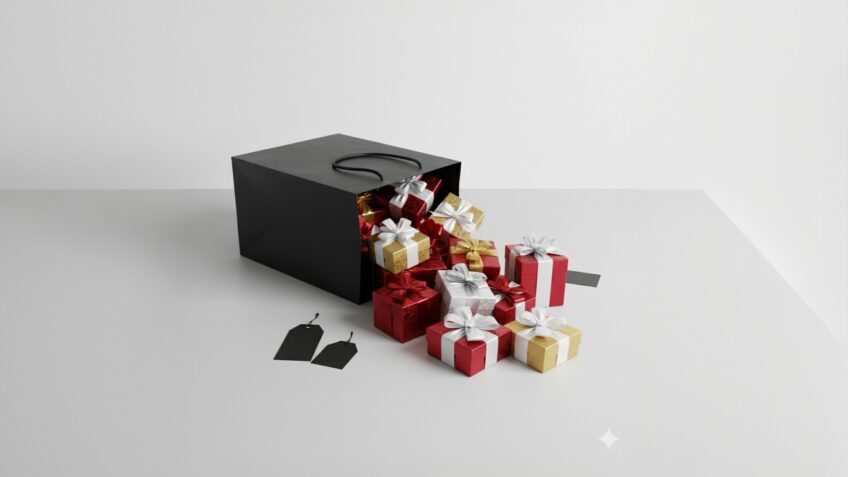 pudło z prezentami